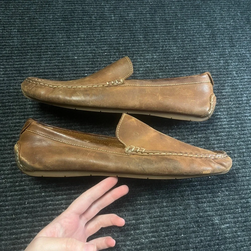 Cole Haan Grant Driver Loafers Mens 12 Brown Leather Moc Toe Slip On C11401